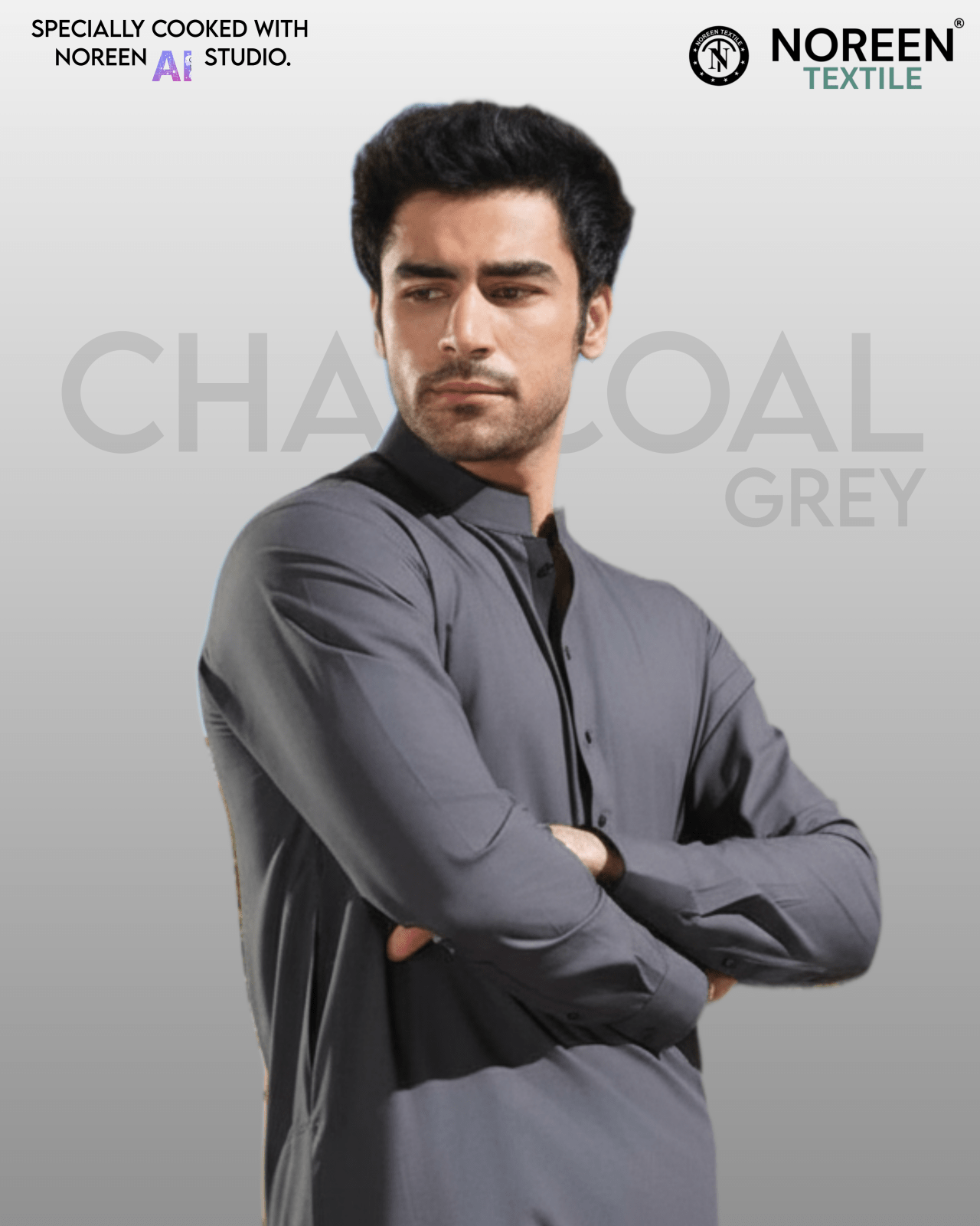 ALPINE BOSKI - CHARCOAL GREY - Noreen Textile