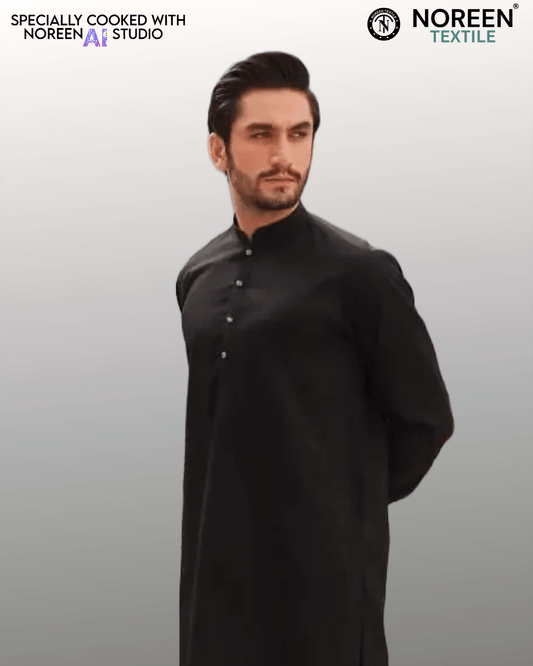 GLORIOUS COTTON - SILVER FINISH - BLACK - Noreen Textile