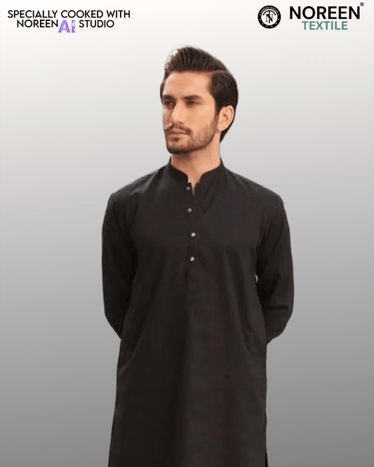 GLORIOUS COTTON - SILVER FINISH - BLACK - Noreen Textile