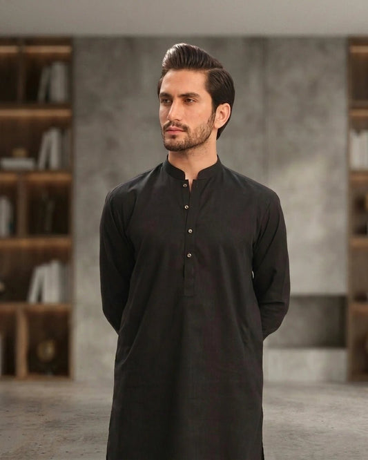 GLORIOUS COTTON - SILVER FINISH - BLACK - Noreen Textile