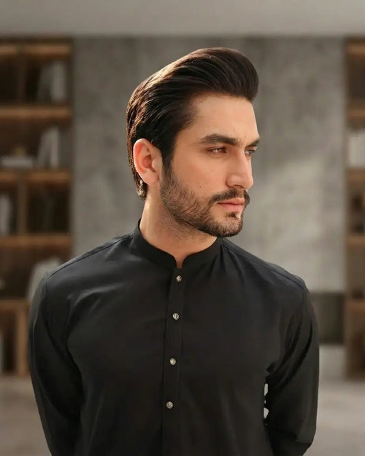 GLORIOUS COTTON - SILVER FINISH - BLACK - Noreen Textile